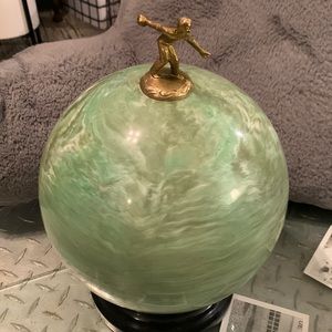 Vintage Bowling ball shot glass in decanter set